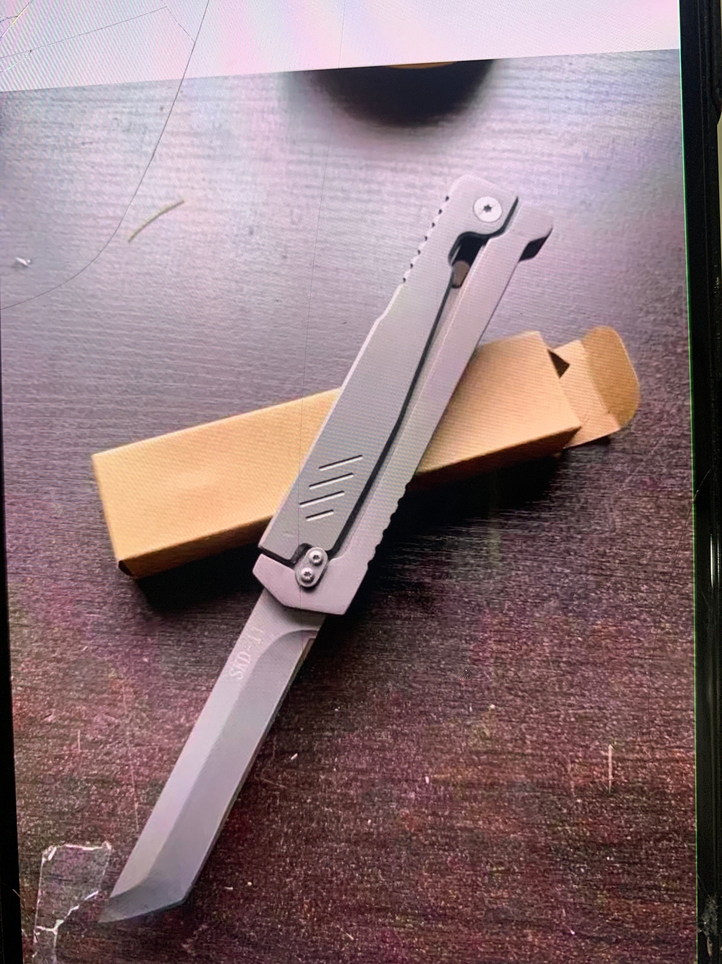 All Stainless Steel Folding Utility Knife SKD-II Sharp Blade OEM Rust-Proof Lightweight Pocket Box Cutter Portable Outdoor