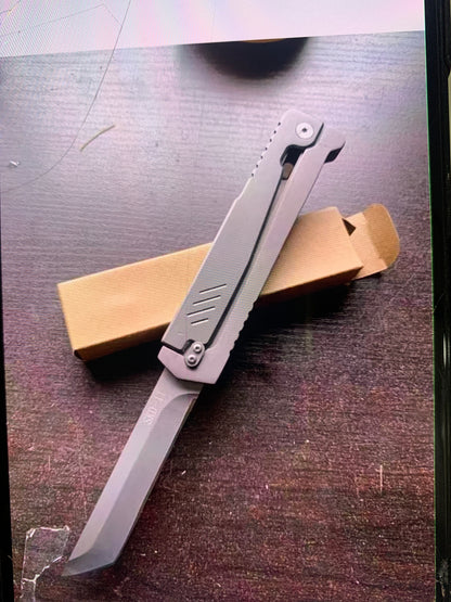 All Stainless Steel Folding Utility Knife SKD-II Sharp Blade OEM Rust-Proof Lightweight Pocket Box Cutter Portable Outdoor