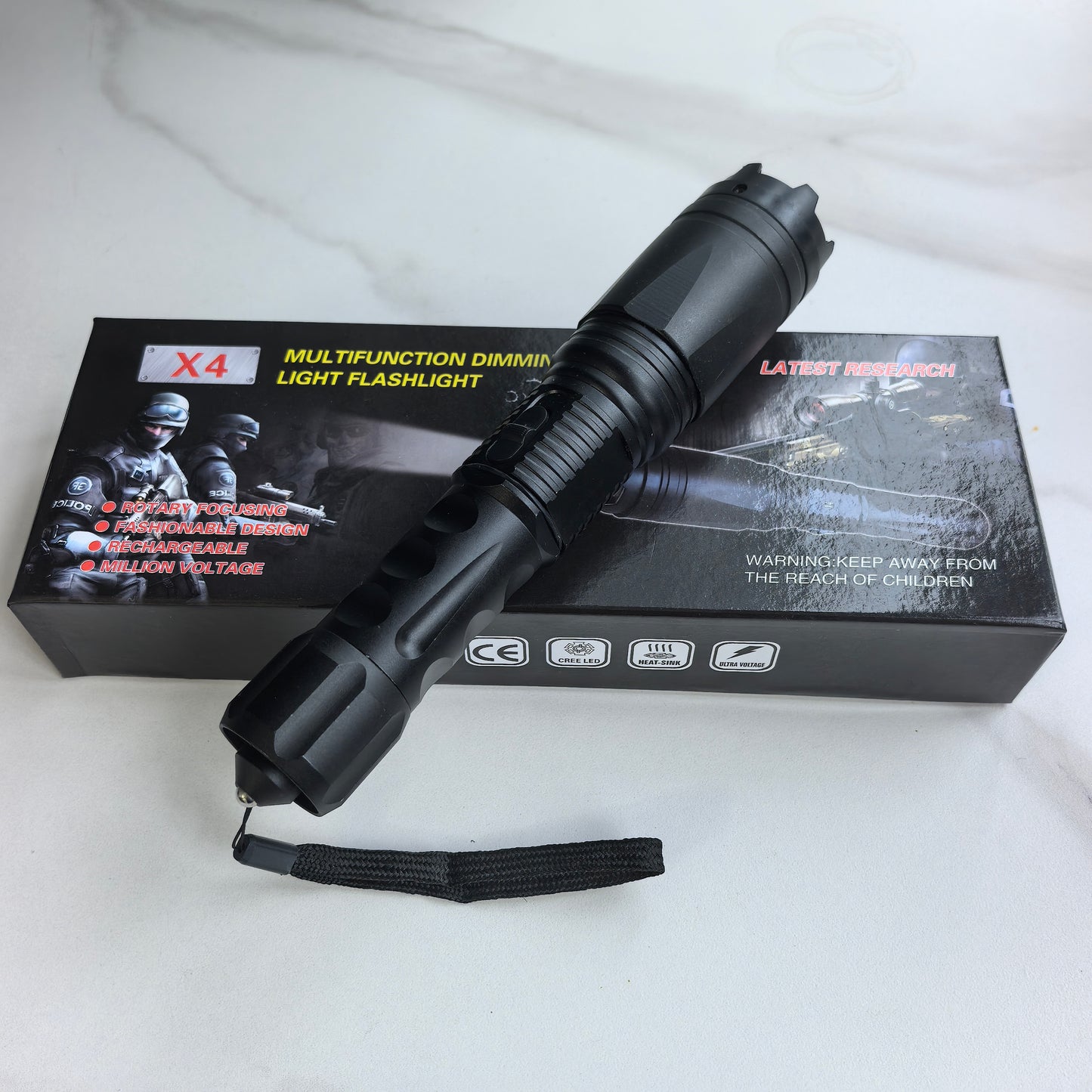 Wholesale Custom Logo X4 Tactical LED Flashlight, Ni-MH Rechargeable Plastic Handheld Torch, Ultra Bright White Light Indoor Promotional Gift for Party Family Reunion,Women Outdoor Safety Night Walking self-defense